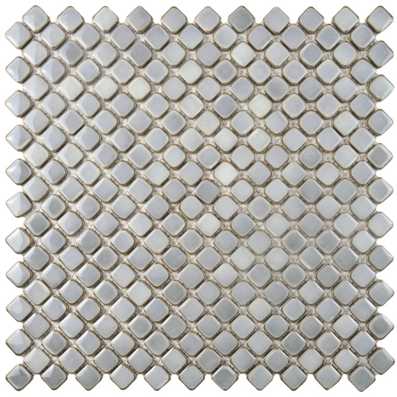 Hudson Diamond 1" x 1" Porcelain Grid Mosaic Wall & Floor Tile, Gray