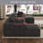 143"W 5 - Piece No Assembly Required Sectional Compression Sofa with Console & Cup Holder-428847192