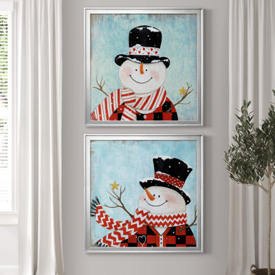 «Dapper Snowman I», ensemble de 2 reproductions d'art