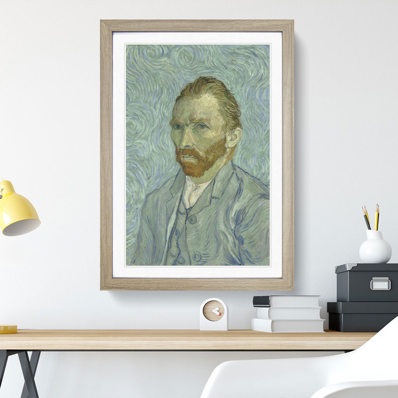 Self-Portrait Vol.7 by Vincent Van Gogh - Picture Frame Painting, 48cm H x 36cm W x 2cm D, Oak Framed