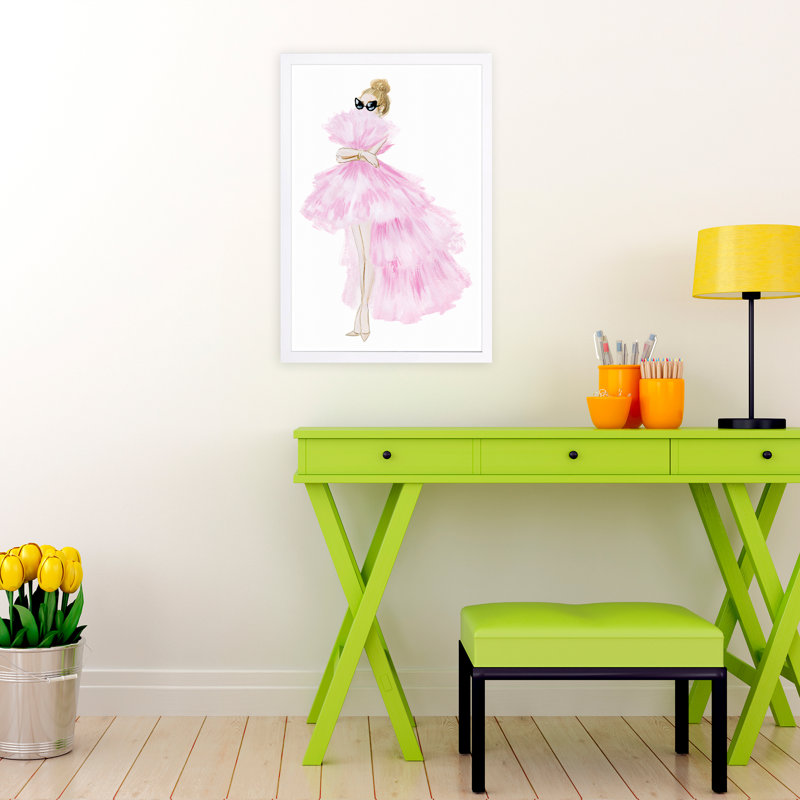 «Pink Tutu Dress», impression encadrée, H 13 po x l 19 po x P 0,75 po, Cadre blanc