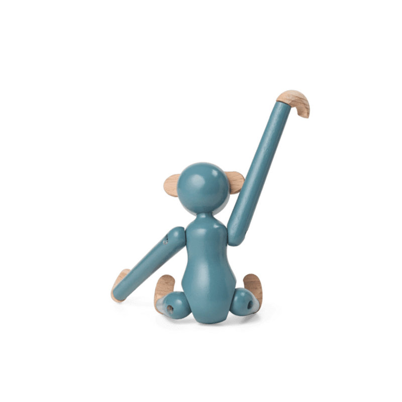 Mini Monkey Figurine, Vintage Blue