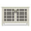 Armoire basse traditionnelle en bois massif avec portes en verre et tablettes réglables l 46 po Connaught-208237371