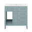 Ensemble de meuble-lavabo 36 po avec lavabo, armoire de salle de bain avec tiroirs et portes, structure en bois massif et panneau de fibres à densité moyenne-984844467