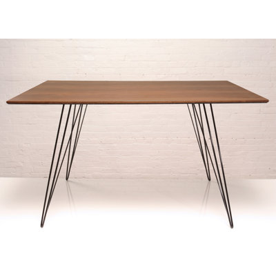 Williams Extendable Walnut Metal Base Dining Table