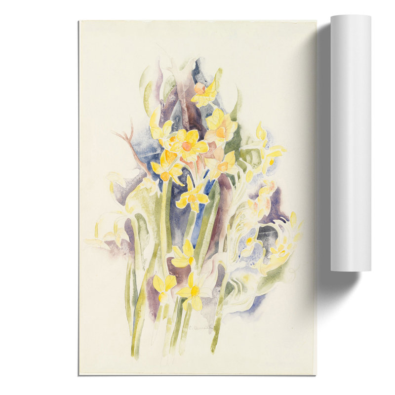Small Daffodils by Charles Demuth - No Frame Painting, 42cm H x 30cm W x 0.1cm D