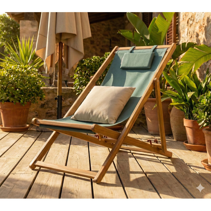 Chaise longue - vert forêt, Brun, Vert