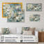 Motif floral en marbre doré bleu II - impression-1074090357-1074090358