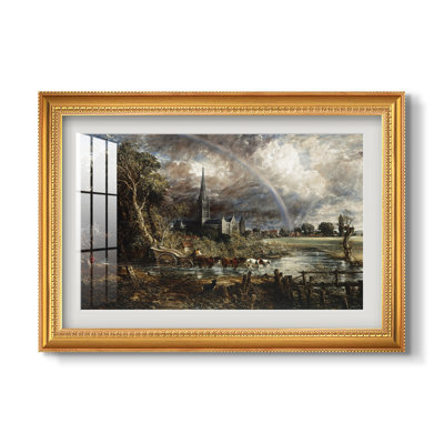 Cathédrale de Salisbury vue des prairies (détail), 1831 - John Constable - Estampe encadrée sur mesure