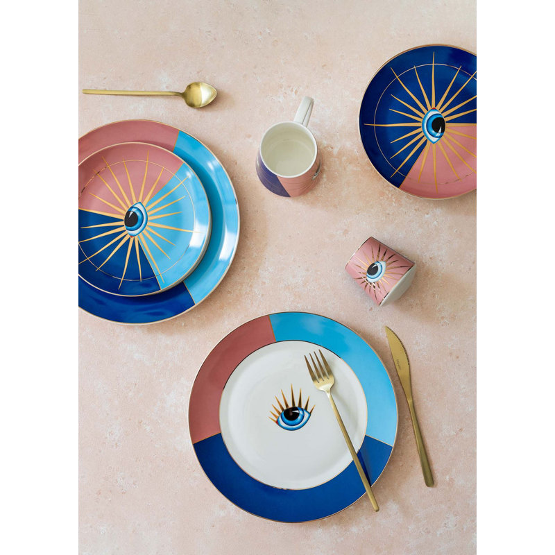 Elegant Dessert Plate Set (6 Pieces), 100% Porcelain, 7.9 x 7.9 x 0.8 inches | Dishwasher Safe, Perfect for Cakes, Pastries & Appetizers | Stylish and Durable Tableware for Entertaining & Everyday Use
