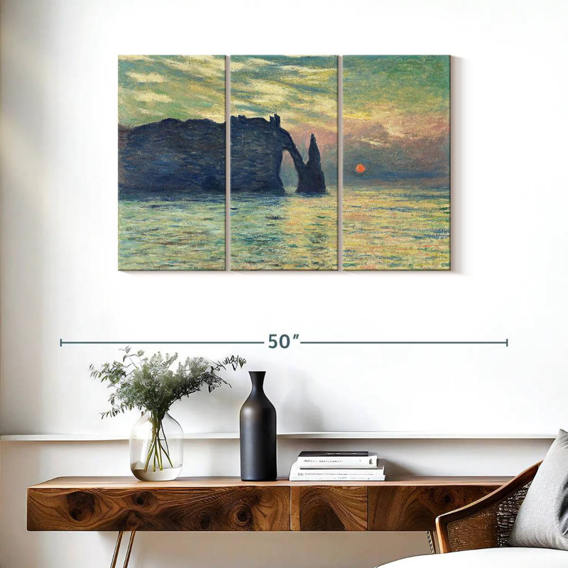Gillard The Cliff Etretat Sunset, H 24 po x l 38 po