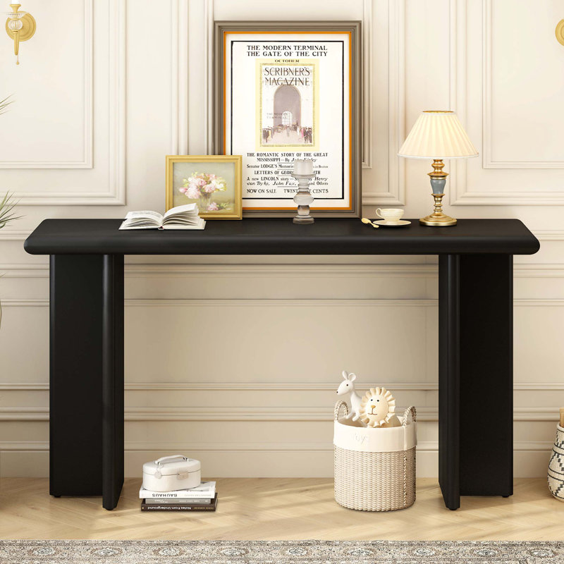 Console moderne avec pieds en L, Noir