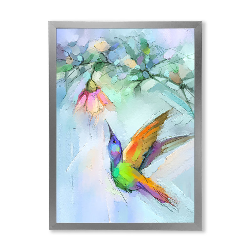 Papillon abstrait - Peinture, H 36 po x l 24 po x P 1 po, Cadre photo argenté