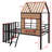 Metal Loft Bed With Roof, Window, Guardrail, Ladder-1566324934
