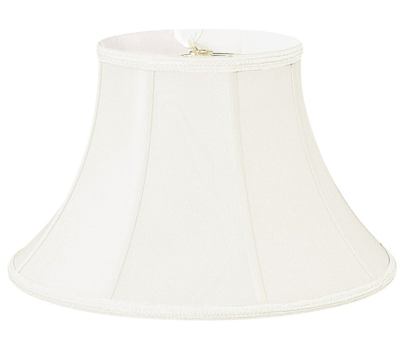 Abat-jour cloche en soie / shantung (araignée), Blanc / blanc cassé, H 9 po x l 14 po x P 14 po