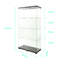File Cabinet Made Of Tempered Glass, Black, With Adjustable Feet For Uneven Ground Surfaces Glass Wine & Cabinet, A Stable Position, Balance, And Stability On-182583459