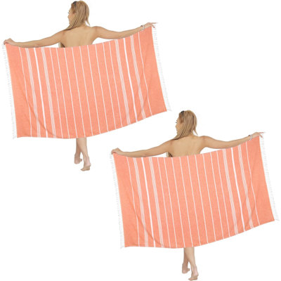Ensemble de 2 serviettes de plage en coton de la même taille