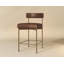 Tabouret de comptoir Seneca - Laiton antique - Bravo cognac