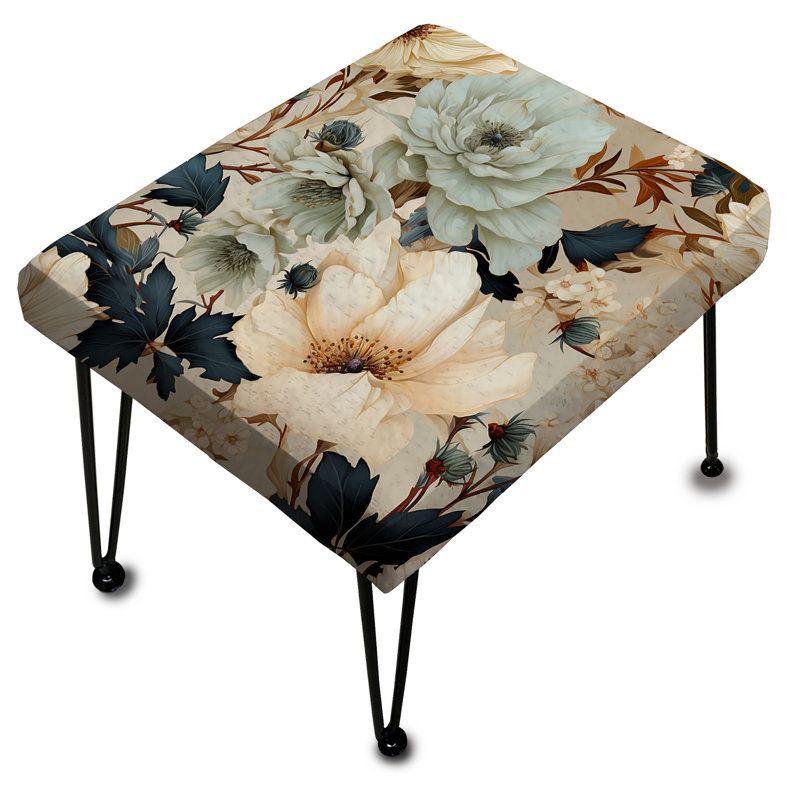 Autumn Boho Chic Poppy Blooms - Repose-pieds rectangulaire floral
