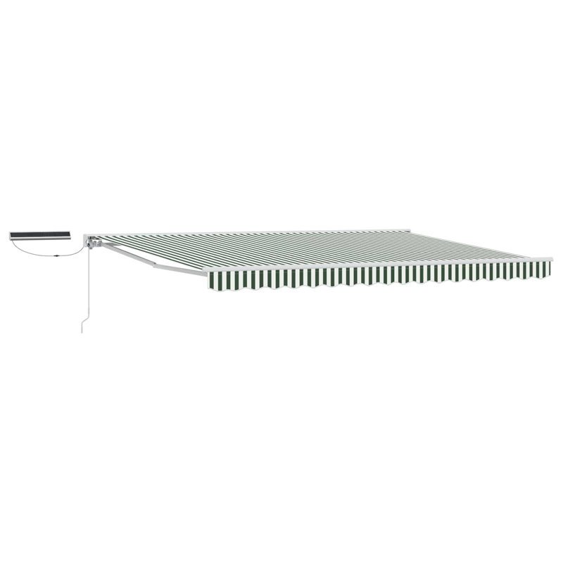 VidaXL Retractable, Striped, 450cm W x 300cm D, Green/White
