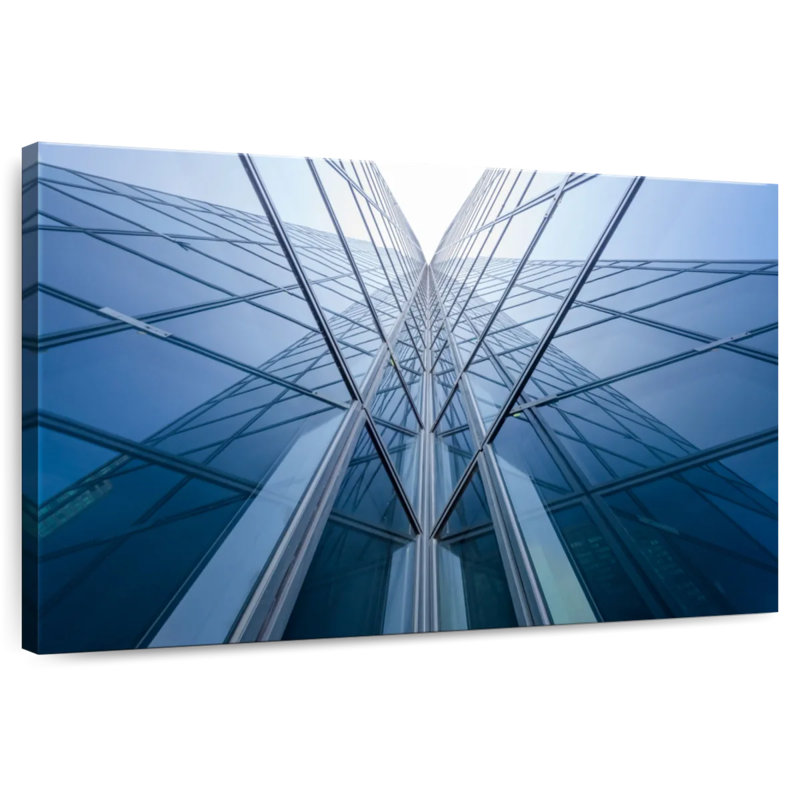 Lilie Modern Glass Building, 34" H x 51" W