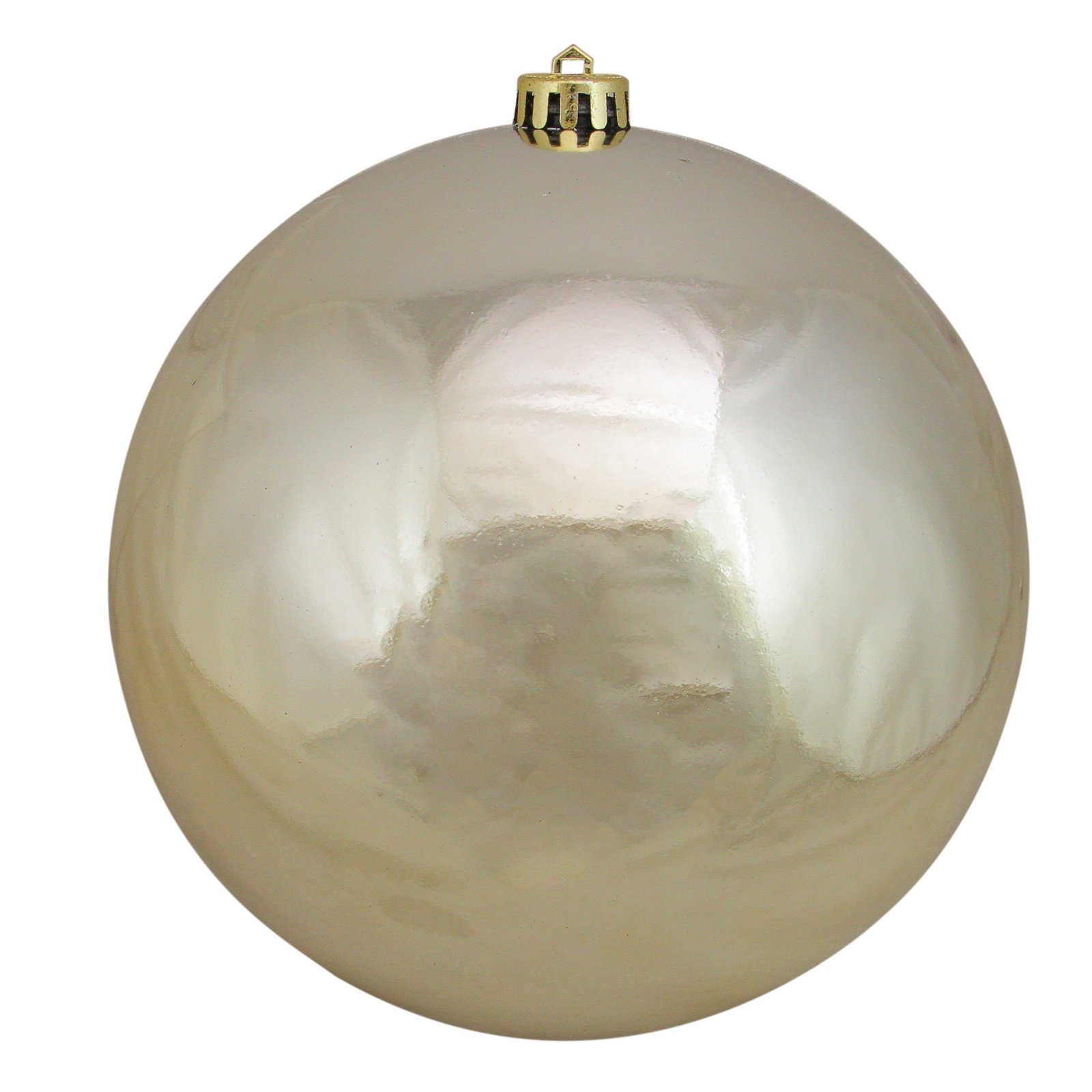 Shiny Shatterproof Christmas Ball Ornament 12", Champagne, 8" H x 8" W x 8" D