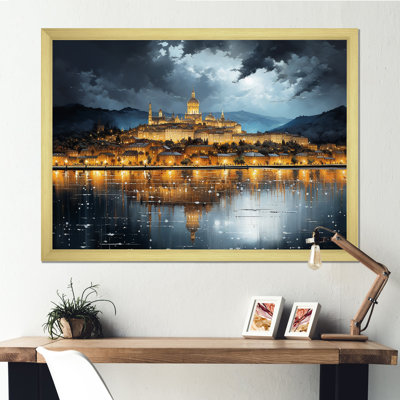 Ville française de Lyon, paysage sur toile