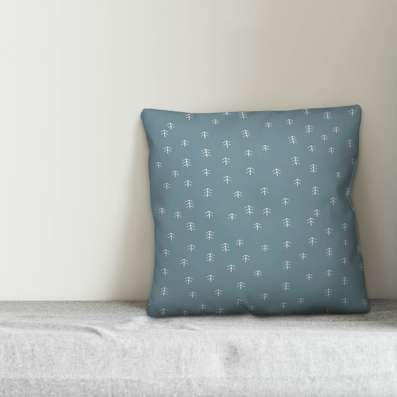 Polka Dots Reversible Throw Pillow, 16" x 16", Blue Geometric 3
