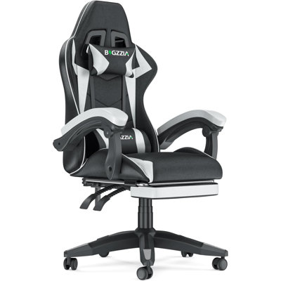 Gaming Chair with Massage Lumbar Support and Footrest by George Oliver