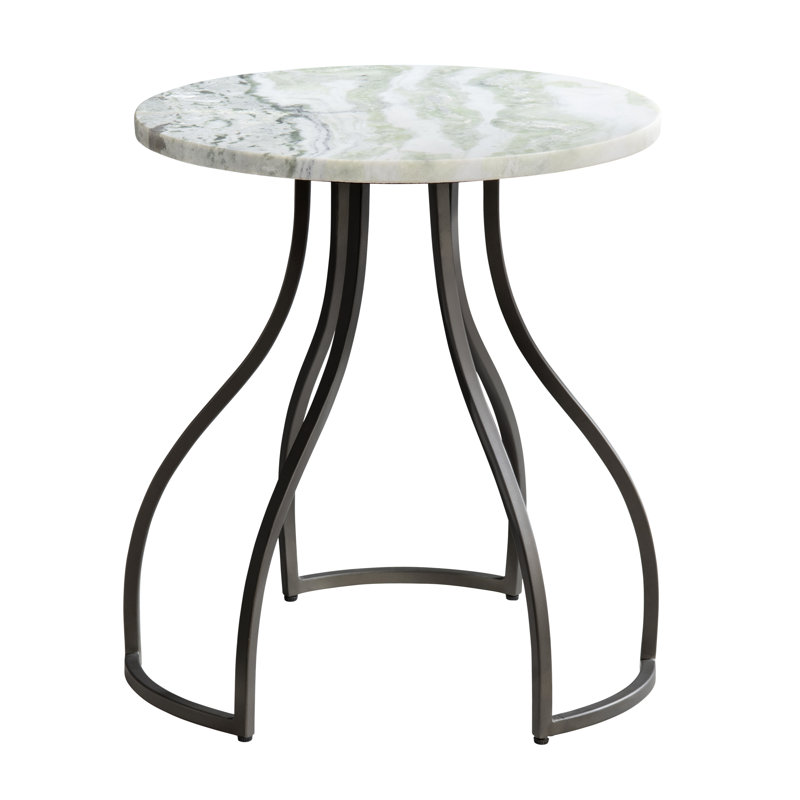 Table d'appoint ronde en marbre et fer