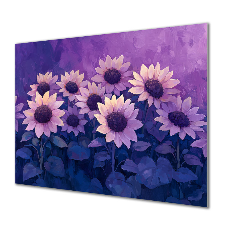 «Mauve crépuscule», art mural impression sur métal tournesols, H 34 po x l 44 po