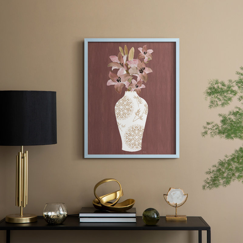 Romantiques fleurs II, reproduction encadrée - bois massif, Bleu, H 11 po x l 9 po