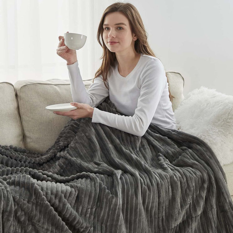 Misty Rose King Size Plush Fleece Blanket
