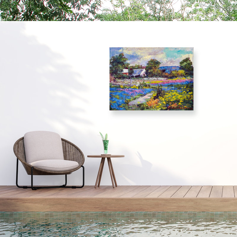 Toile extérieure «Texas Ranch Wildflowers» par David Lloyd Glover, H 18 po x l 24 po x P 1,5 po