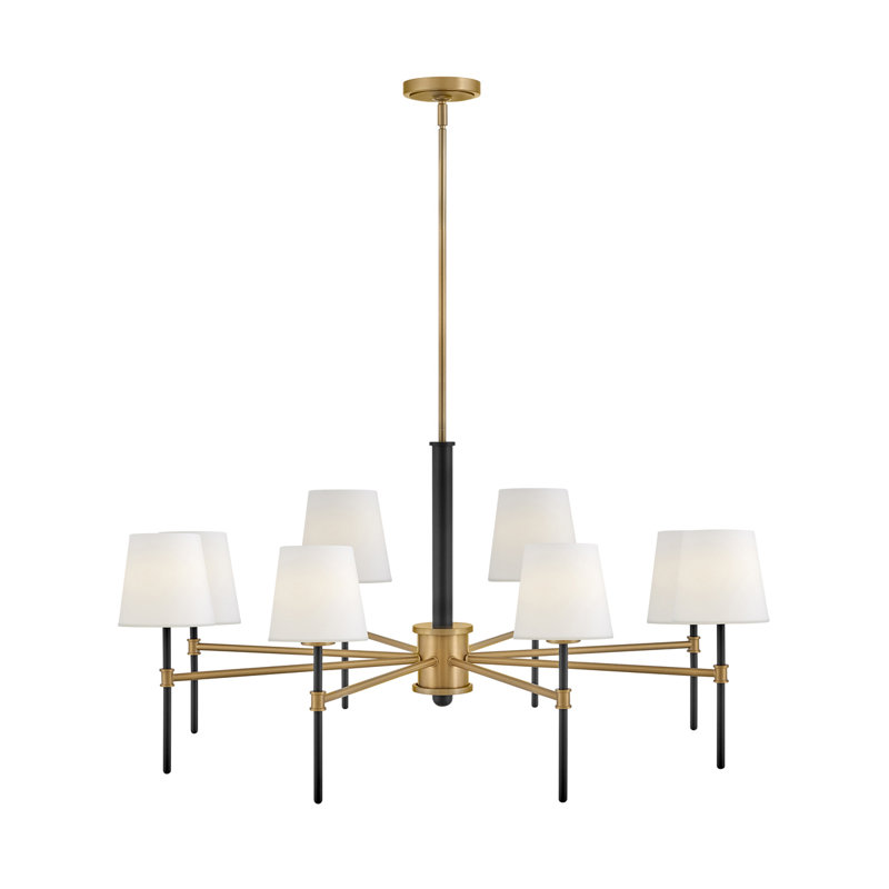 Saunders 40" Eight-Light Shaded Chandelier