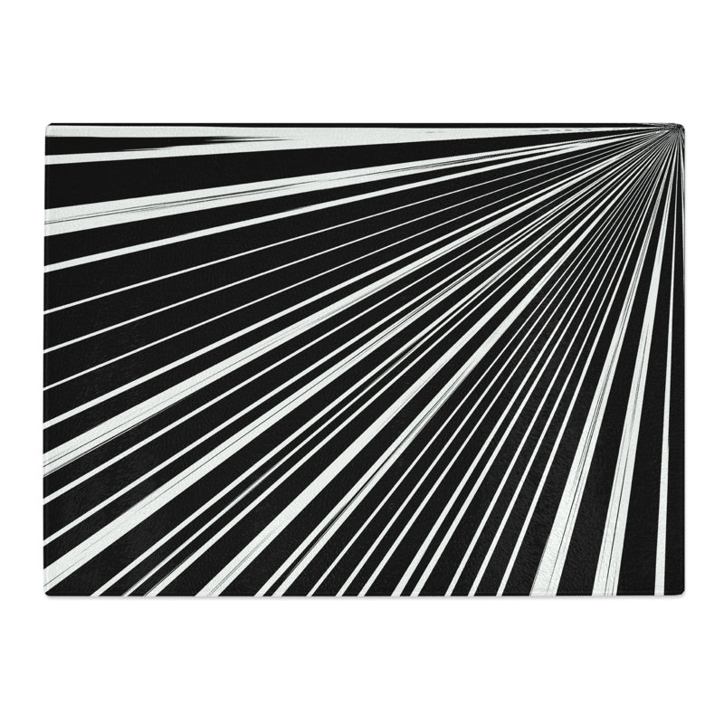 Black And White Abstract Art No.3  Glass Chopping Board