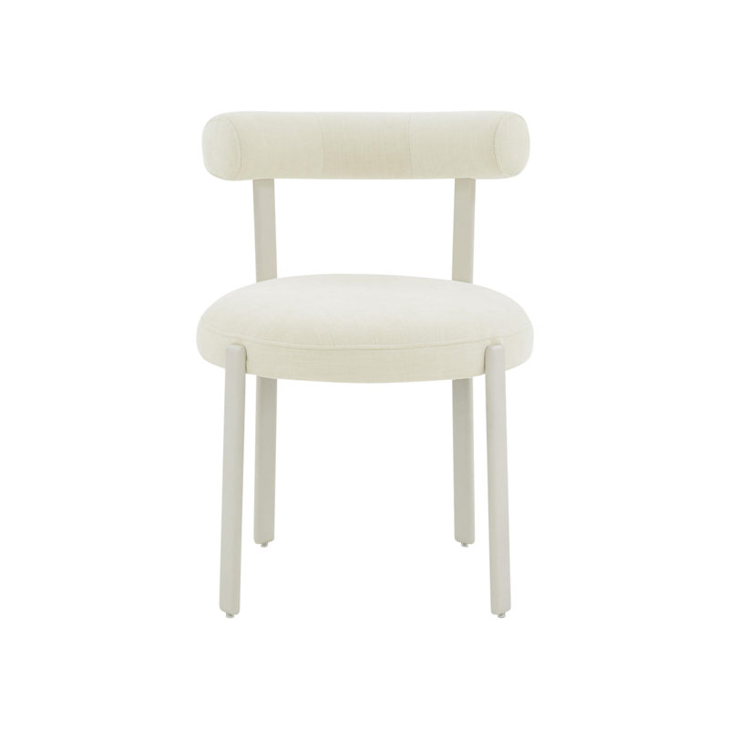 Chaise de salle à manger en chenille Emma Performance, Crème, crème, Crème, crème