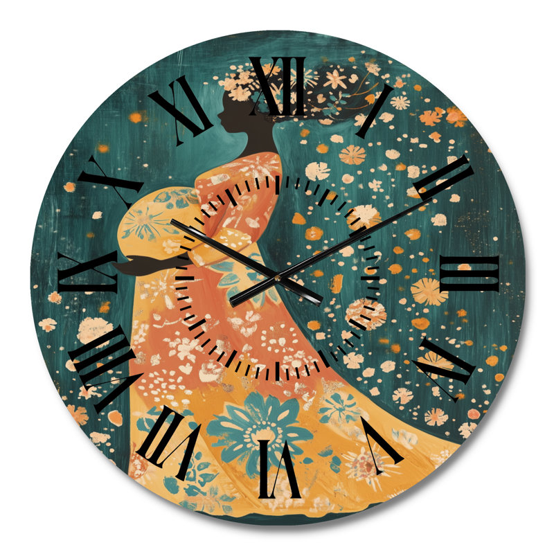 Joyeuse mère en couleur à motif - horloge murale moderne en métal silencieux, Petit