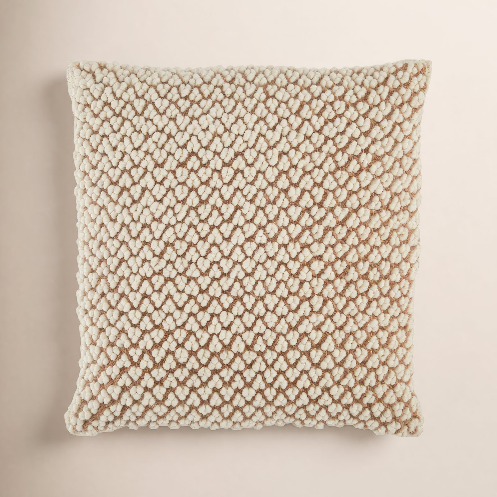 Toulon Embroidered Wool Throw Pillow, Tan, Pillow Cover Only - No Insert