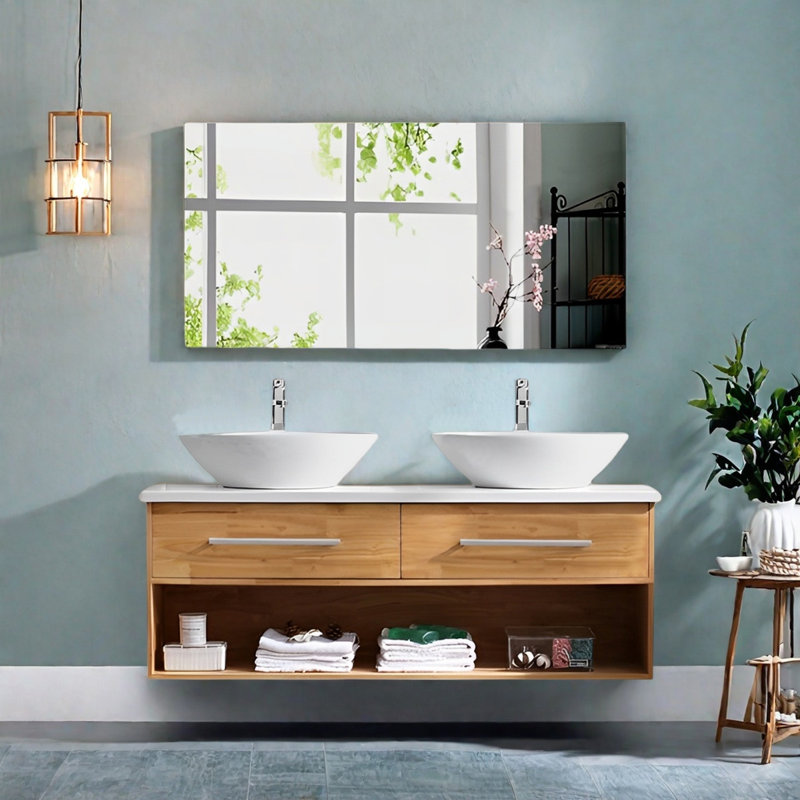 Log style rest room bathroom cabinet