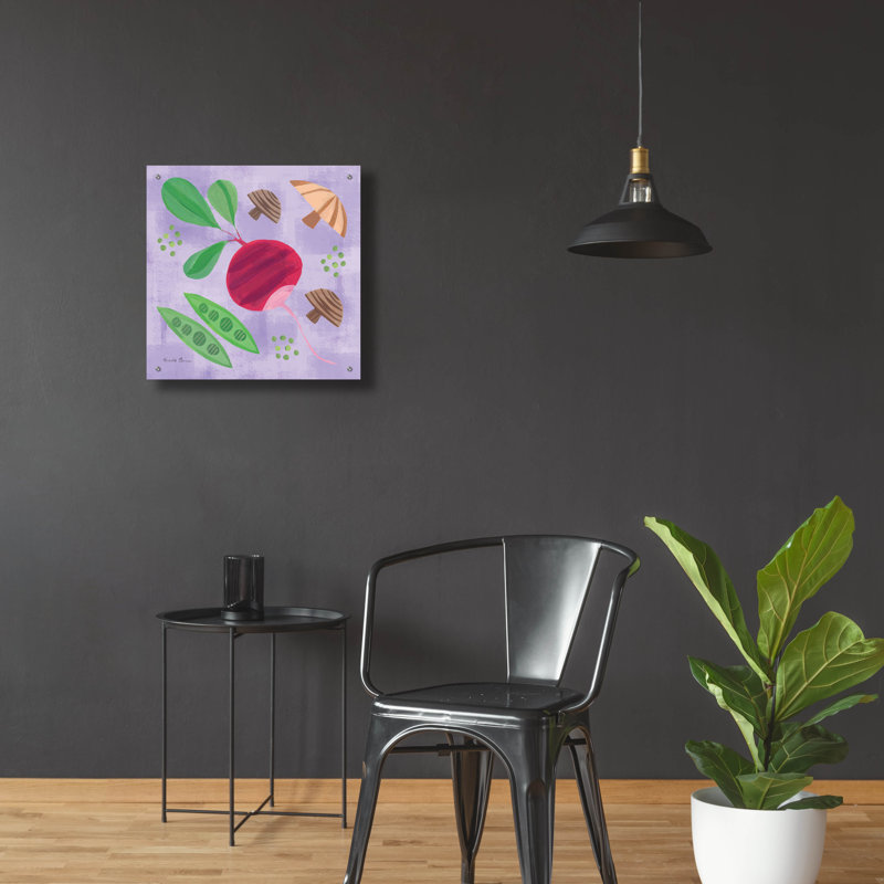  «Veggie Time 3» par Farida Zaman, art mural en verre acrylique, 24 po x 24 po, H 24 po x l 24 po