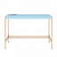 Bureau d'écriture rectangulaire avec port USB, bleu bébé et or-712888998
