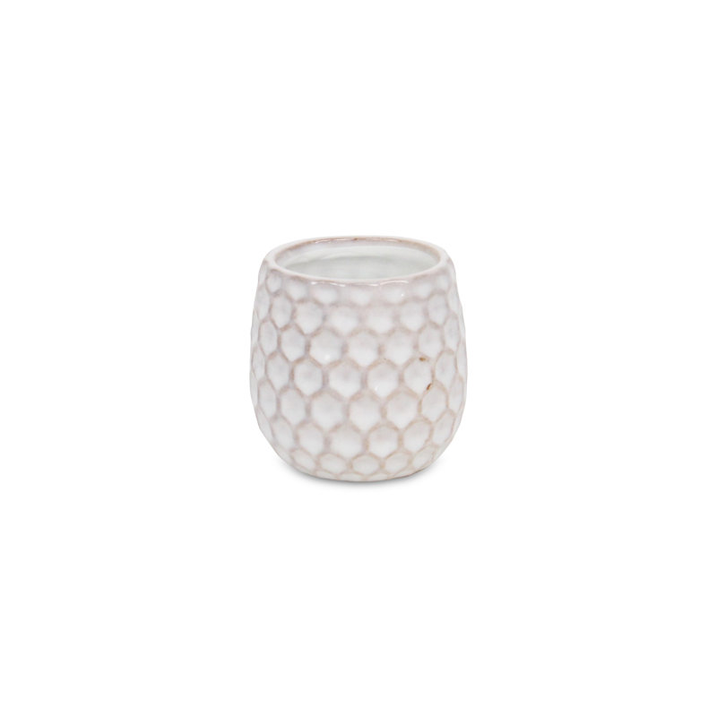 Pot à fleurs en céramique Eddins, Blanc, H 3,25 po x l 2,75 po x P 5,75 po