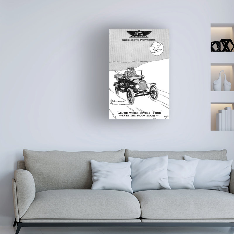 "Inconnu", artiste Ford, publicité sur toile, H 19 po x l 12 po