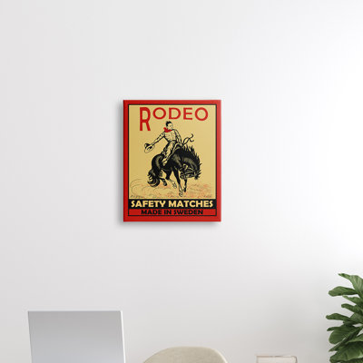 " Rodeo Safety Matches Cowboy Bucking Bronco Red Yellow " by Mark Rogan