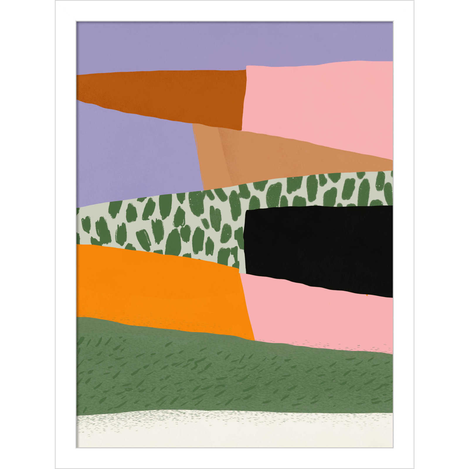 Abstract Minimalism Collage 02 Print, White, 17" H x 13" W