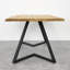Ferrysburg Oak Solid Wood Top Metal Base Dining Table-67376998-67376999