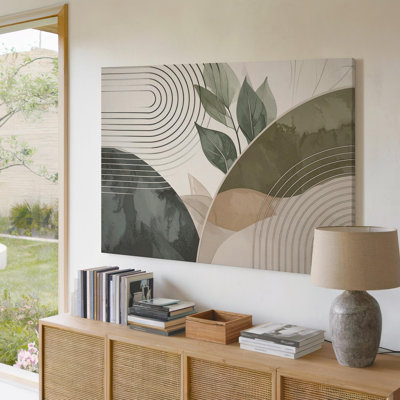 Canvas Abstract Botanical Geometry Canvasorganic Shapes And Minimalist Line Art Wall Art Ready To Hang Gallery Wrapped Home Decor Decor