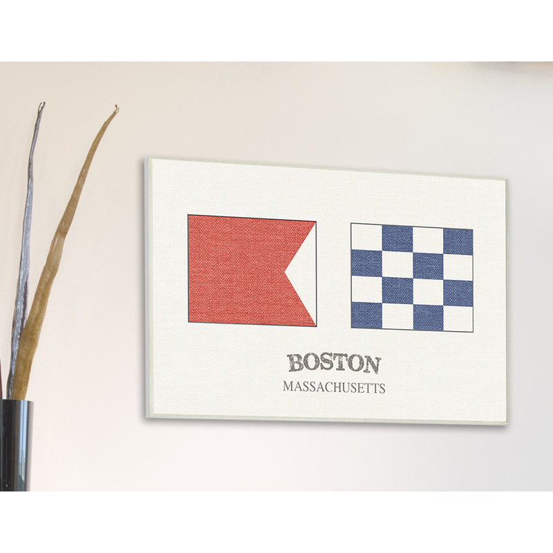 « boston nautique flags », impression, H 16 po x l 20 po, Toile tendue