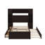 Lit double en bois avec armoire, tablette et prises, lit gigogne simple-1765851859